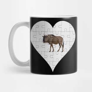 Jigsaw  Wildebeest Heart Design - Wild Animal Wildebeest Mug